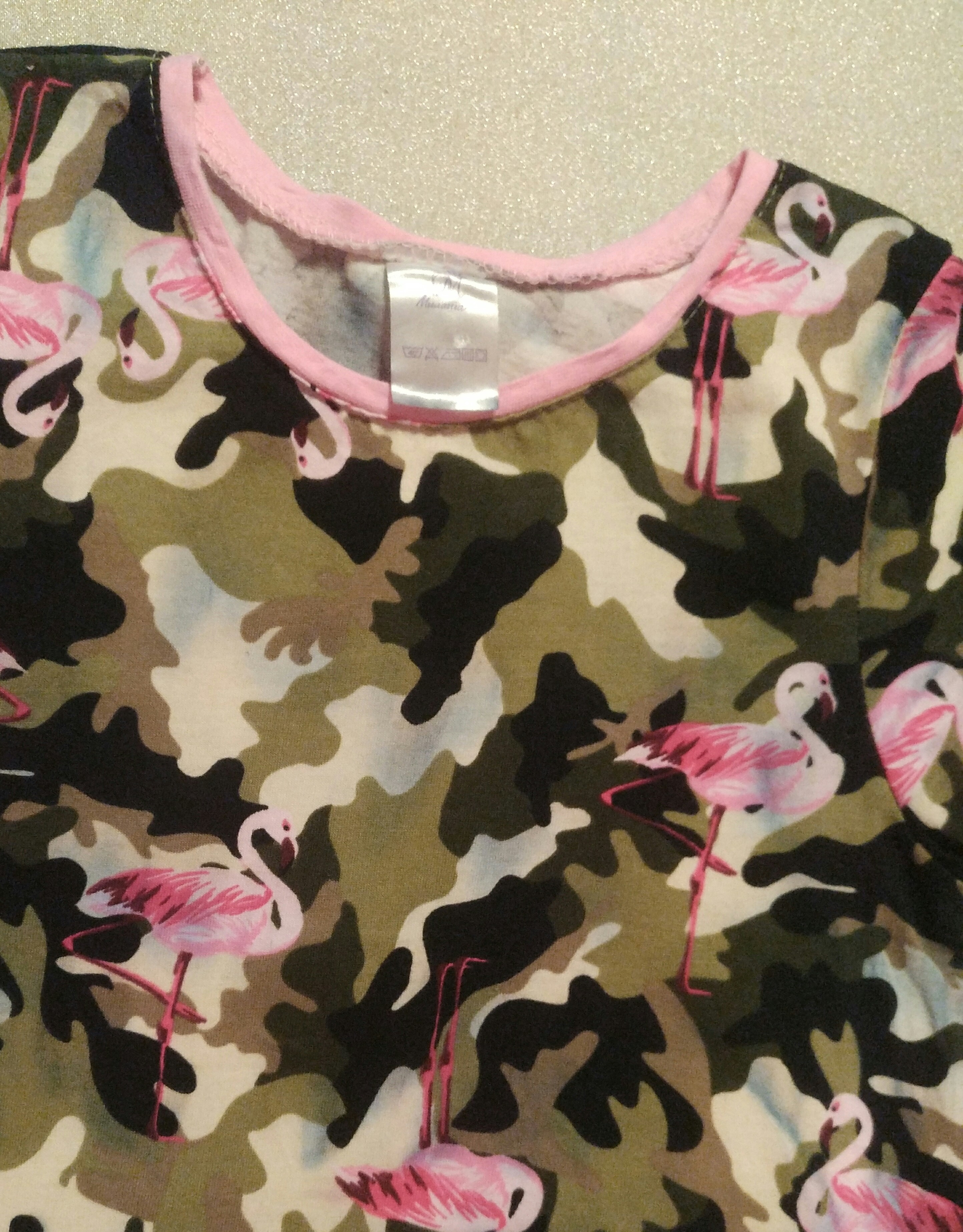 Фотография покупателя товара Футболка для девочки «Фламинго» цвет зелёный, рост 116 см - Фото 2