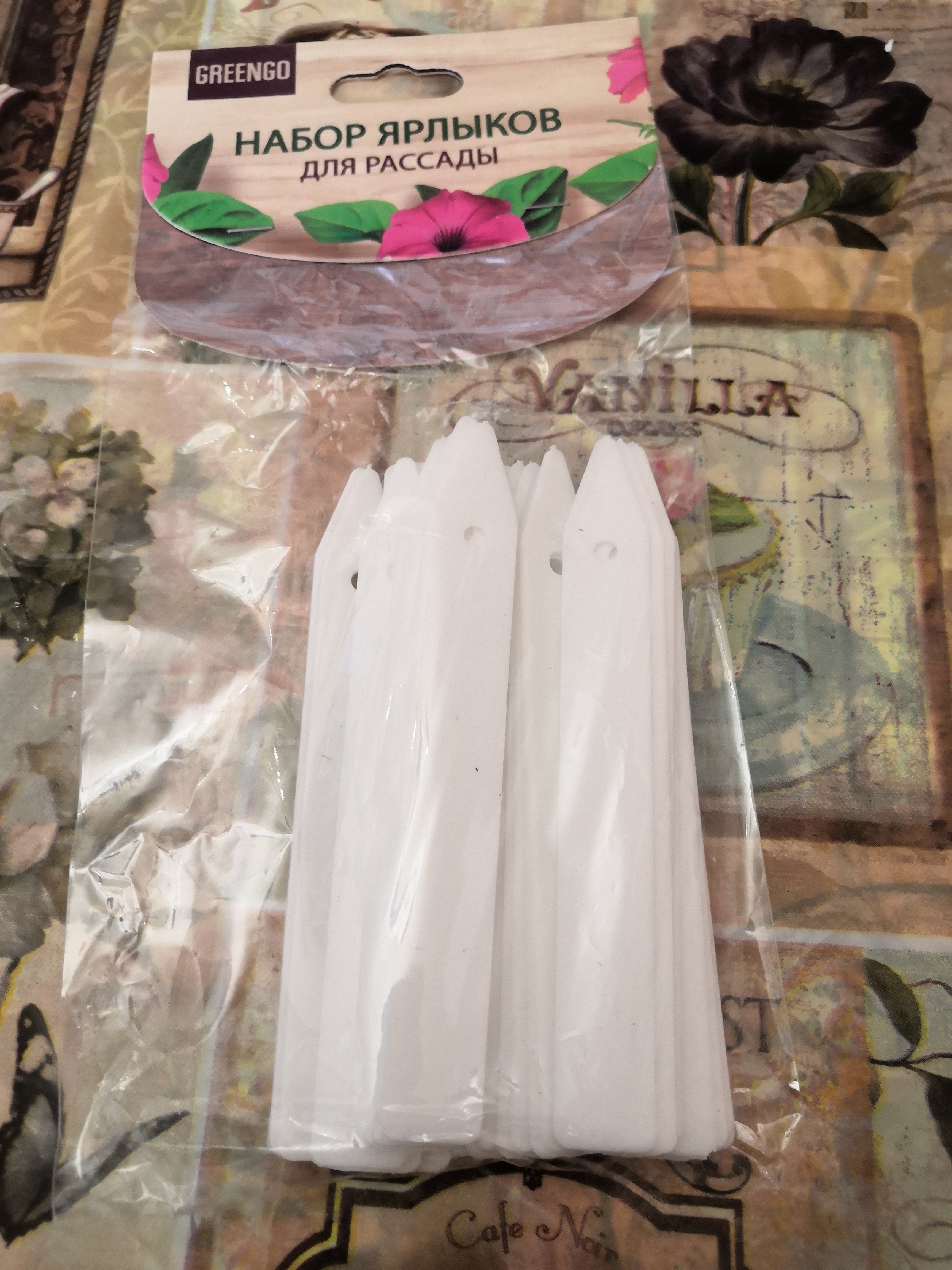 Фотография покупателя товара Бирки садовые для маркировки, 10 см, набор 20 шт., пластик, белые, Greengo
