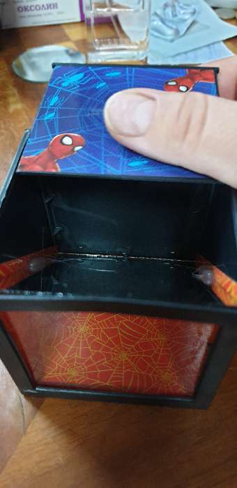 Фотография покупателя товара Копилка с фокусом, 7 х 7 см "Спайдер-мен", Человек-паук - Фото 3