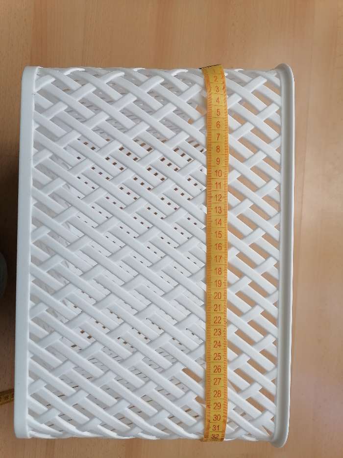 Фотография покупателя товара Корзина для хранения «Плетёнка», 34,5×30×22,5 см, цвет белый