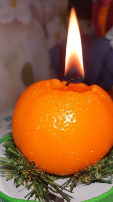 Фотография покупателя товара Свеча декоративная "Новогодний апельсин половинка",10х10х6,2 см - Фото 44