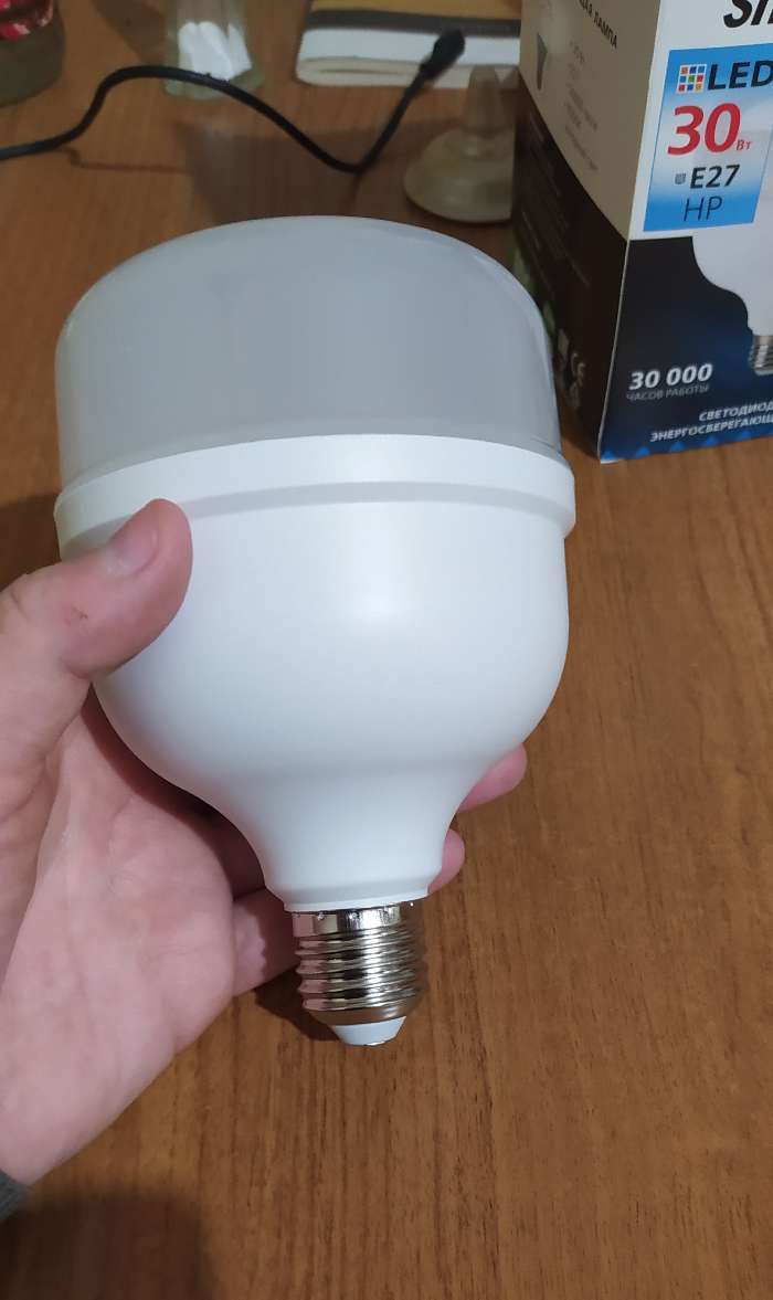 Фотография покупателя товара Лампа cветодиодная Smartbuy, НР, E27, 30 Вт, 6500 К, холодный белый свет - Фото 1