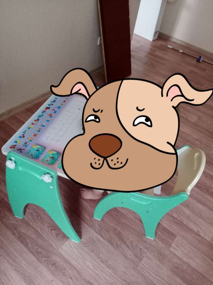 Фотография покупателя товара Комплект детской мебели «Буквы-цифры»: парта-мольберт, стульчик, цвет бирюзовый жемчуг