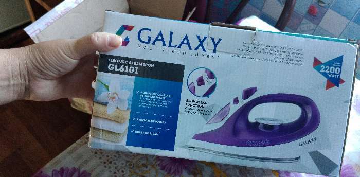 Фотография покупателя товара Утюг Galaxy GL 6101, 2200 Вт, антипригарная подошва, 220 мл, фиолетовый