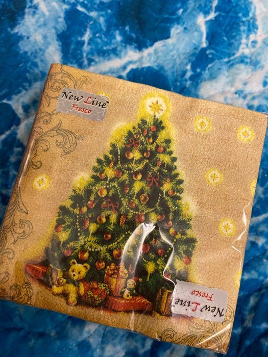 Фотография покупателя товара Салфетки бумажные Fresco, 33х33 см, 2 слоя, 20 шт, с рисунком "Новогодняя ель"