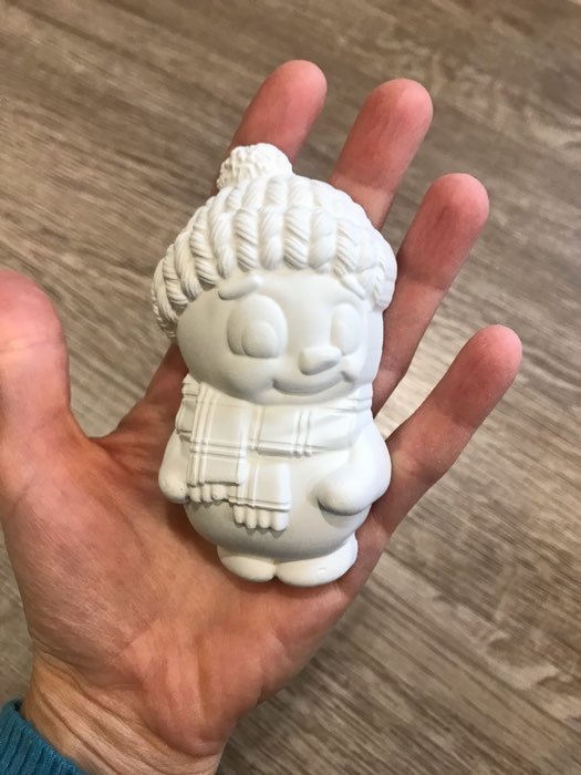 Фотография покупателя товара Фигура под роспись с подвесом «Снеговик девочка» 12×8 см - Фото 2