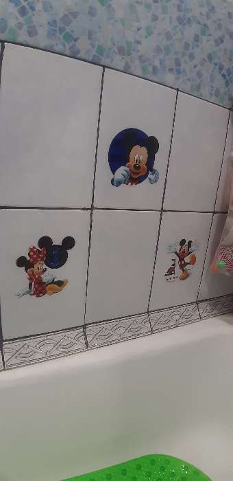 Фотография покупателя товара Наклейки детские в ванну в наборе "Буль-Буль", Микки Маус и друзья