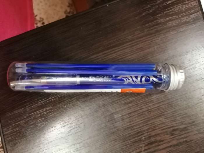 Фотография покупателя товара Набор ручка гелевая со стираемыми чернилами, пишущий узел 0.5 мм, чернила синие+9 синих стержней - Фото 50