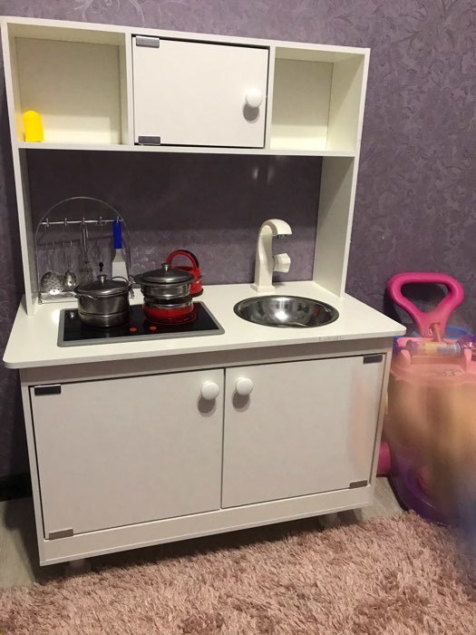 Фотография покупателя товара Игровая мебель «Кухонный гарнитур», световые и звуковые эффекты, цвет белый, интерактивная панель
