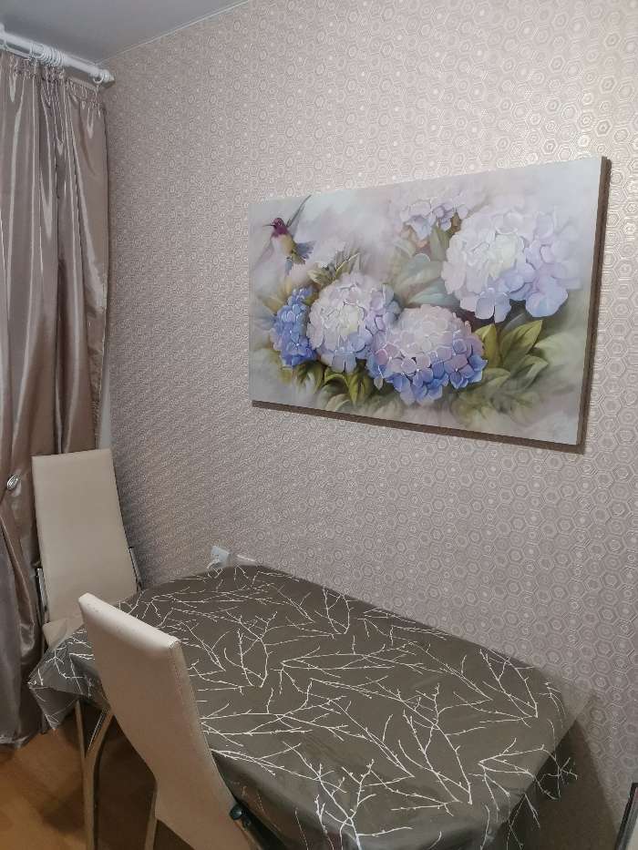 Фотография покупателя товара Картина на холсте "Цветы гортензии" 60*100 см - Фото 7