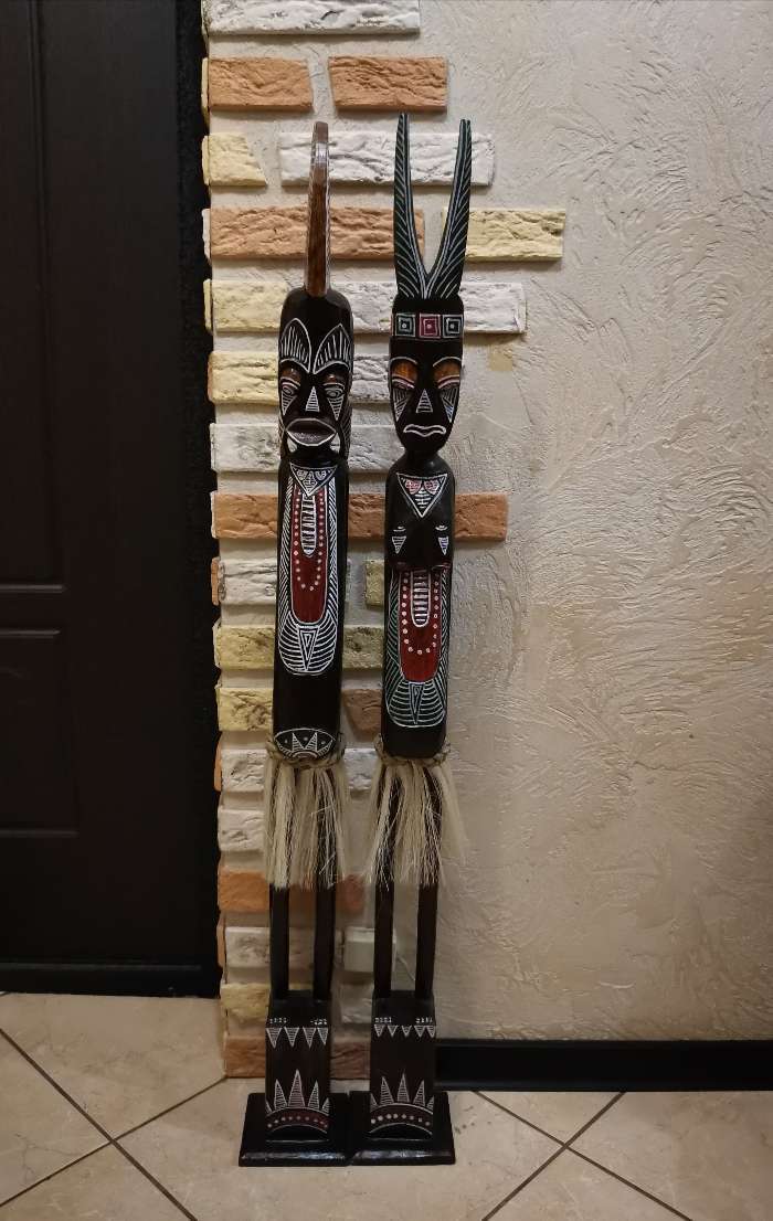 Фотография покупателя товара Статуэтка «Абориген Гунтур», 11×10×100 см, дерево - Фото 1