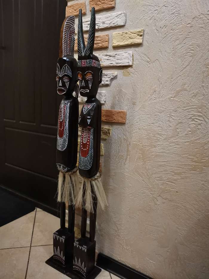 Фотография покупателя товара Статуэтка «Абориген Гунтур», 11×10×100 см, дерево - Фото 2