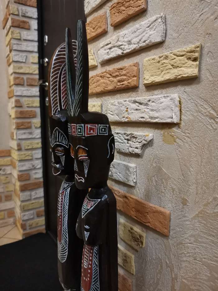 Фотография покупателя товара Статуэтка «Абориген Гунтур», 11×10×100 см, дерево - Фото 3