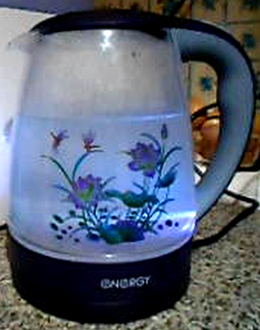 Фотография покупателя товара Чайник электрический ENERGY E-287, стекло, 2 л, 1500 Вт, подсветка, синий - Фото 5