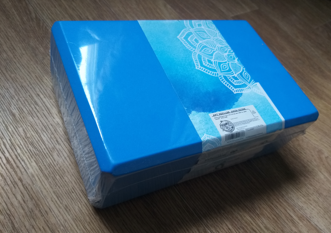 Фотография покупателя товара Блок для йоги Sangh, 23х15х8 см, цвет синий