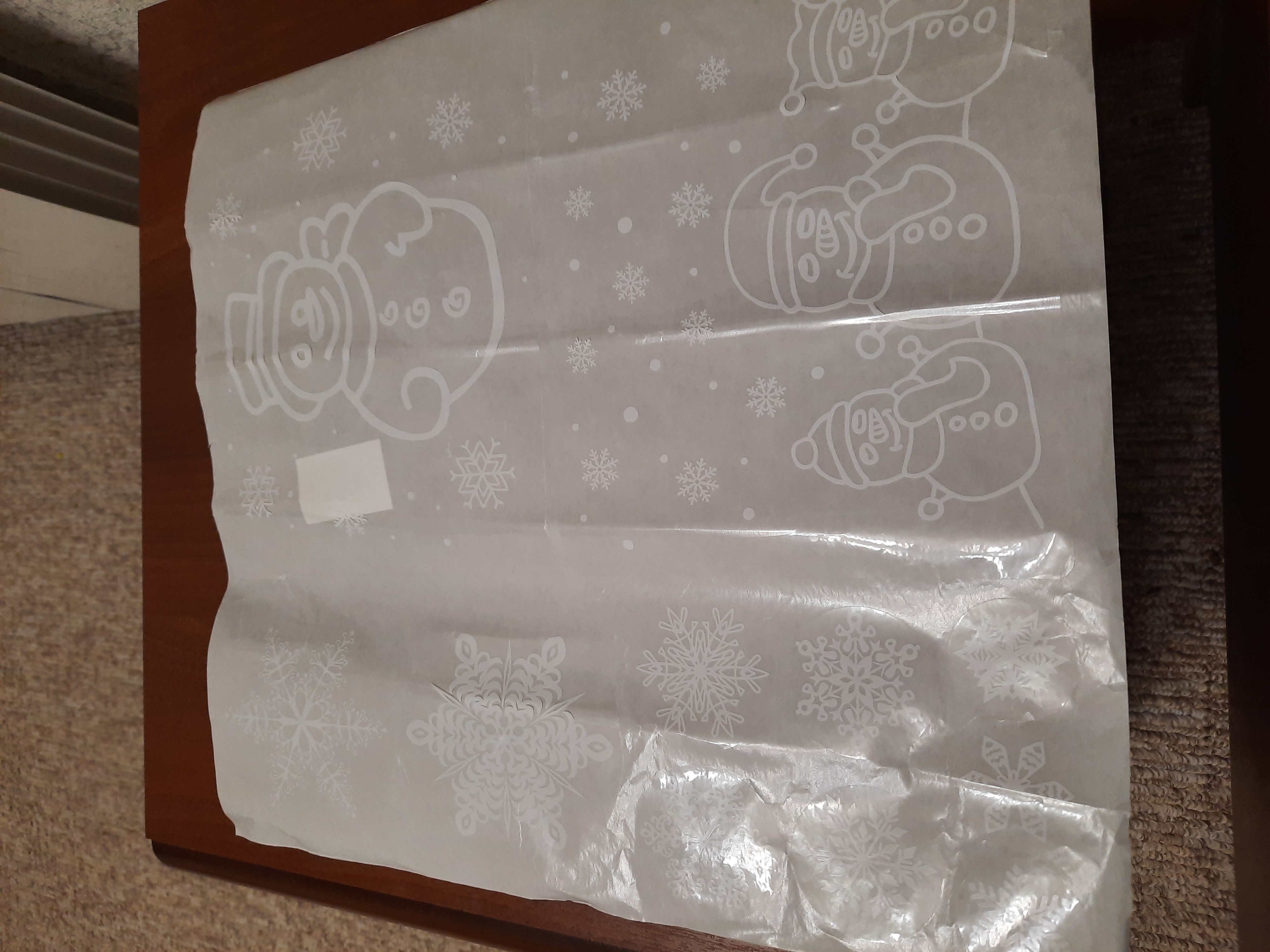 Фотография покупателя товара Набор наклеек "Новогодний" снеговички, 34,3 х 35,6 см - Фото 4