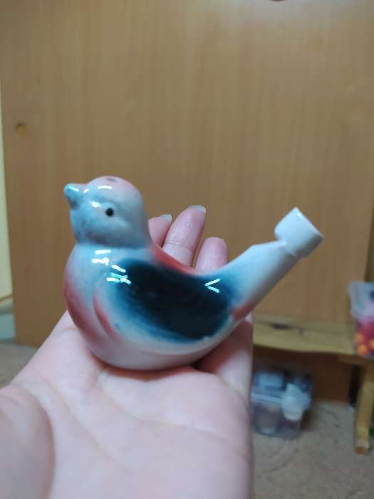 Фотография покупателя товара Детская музыкальная игрушка «Свистулька керамическая. Птичка - синичка»