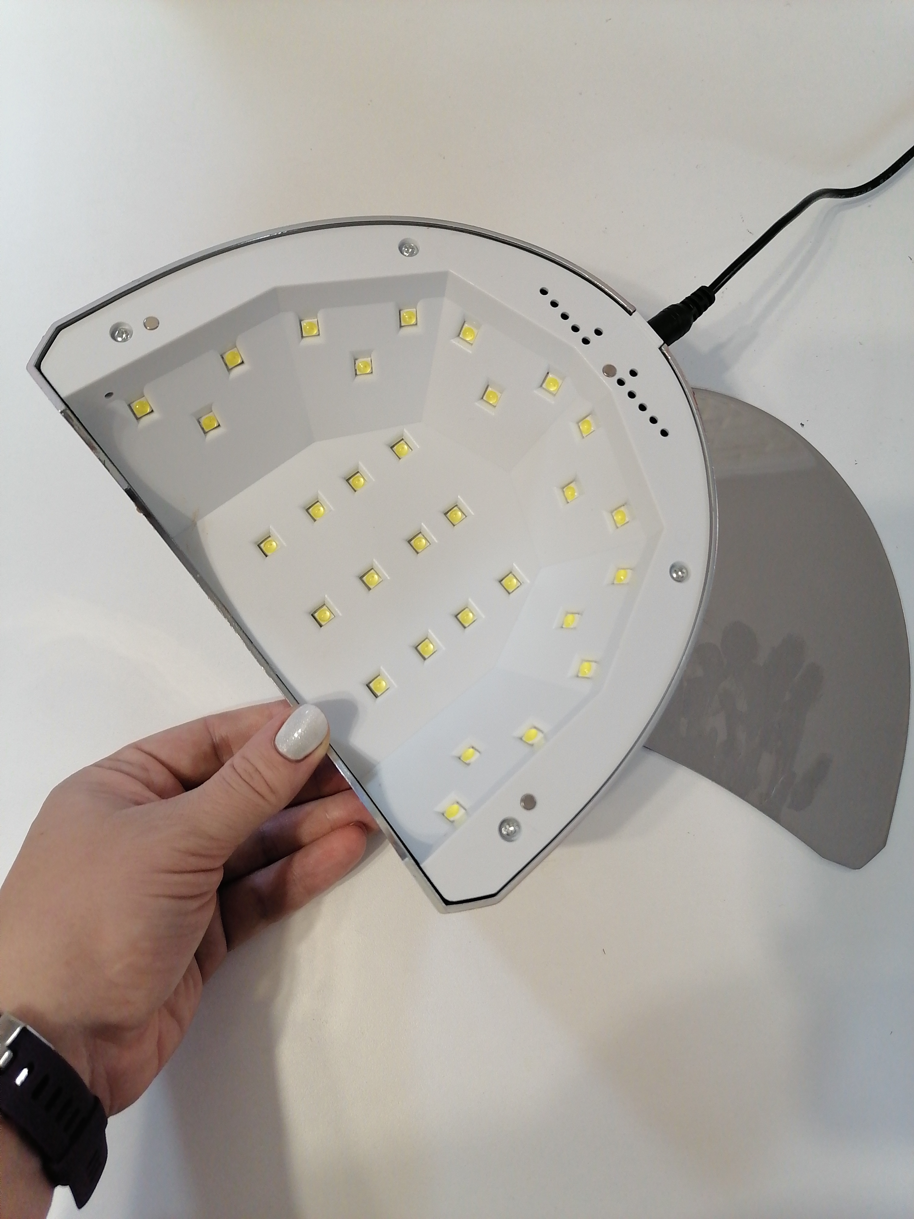 Фотография покупателя товара Лампа для гель-лака TNL Shiny, UV/LED, 48 Вт, 30 диодов, таймер 5/30/60 сек, перламутровая - Фото 2