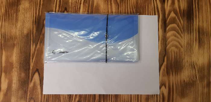 Фотография покупателя товара Папка на резинке каскадная 4 отделения, 240*120мм, пластик прозрачный, синяя - Фото 1