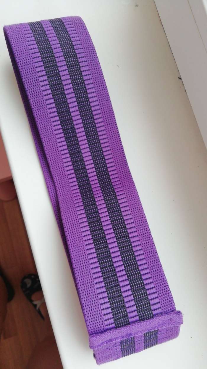 Фотография покупателя товара Фитнес-резинка ONLYTOP MEDIUM, 36х8,2х0,3 см, нагрузка 35-45 кг, цвет фиолетовый