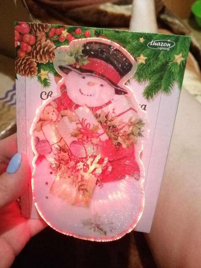 Фотография покупателя товара Световая картинка на присоске "Снеговик"(батарейки в комплекте), оптоволокно, 1 LED, RGB - Фото 2