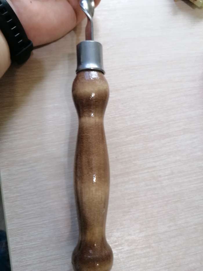 Фотография покупателя товара Шампур с деревянной лакированной ручкой, 75х12х2 см - Фото 2