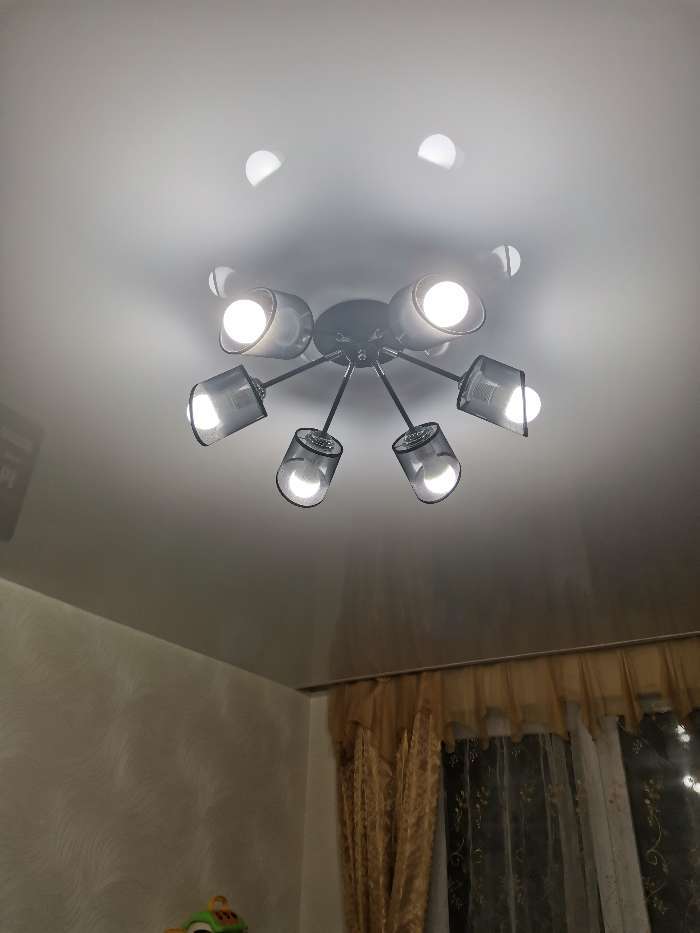 Фотография покупателя товара Люстра "Модерни" 3x60Вт Е27 черный 25x45x45 см. - Фото 3