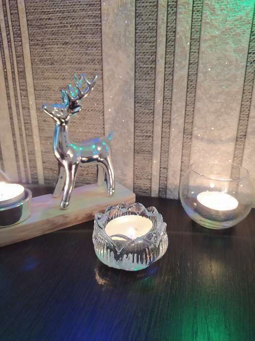 Фотография покупателя товара Подсвечник стекло 1 свеча "Прозрачный шар" 5х6,5х6,5 см - Фото 4