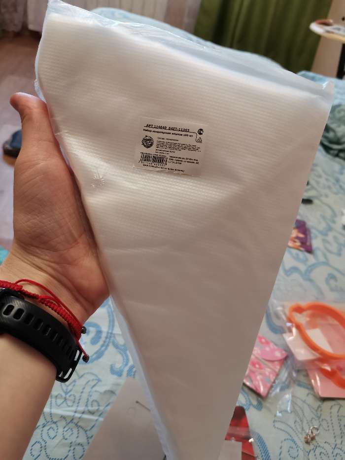 Фотография покупателя товара Кондитерские мешки одноразовые Доляна, 27×17 см (размер S), 100 шт