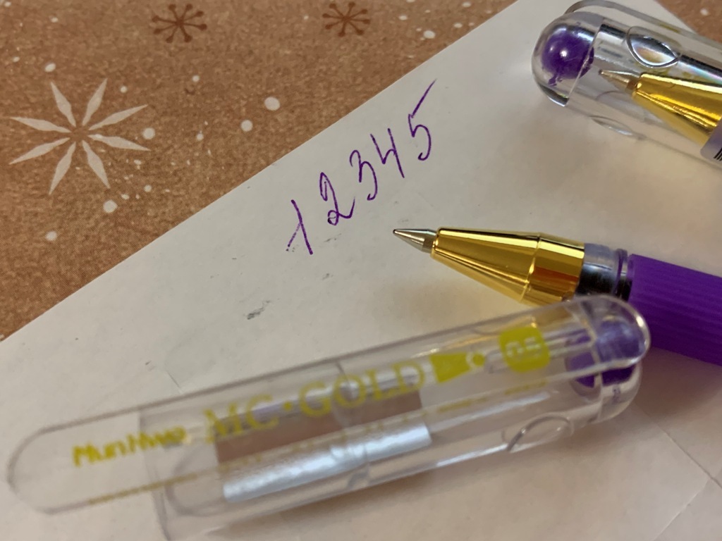 Фотография покупателя товара Ручка шариковая MunHwa MC Gold, узел 0.5 мм, чернила фиолетовые, штрихкод на ручке - Фото 1