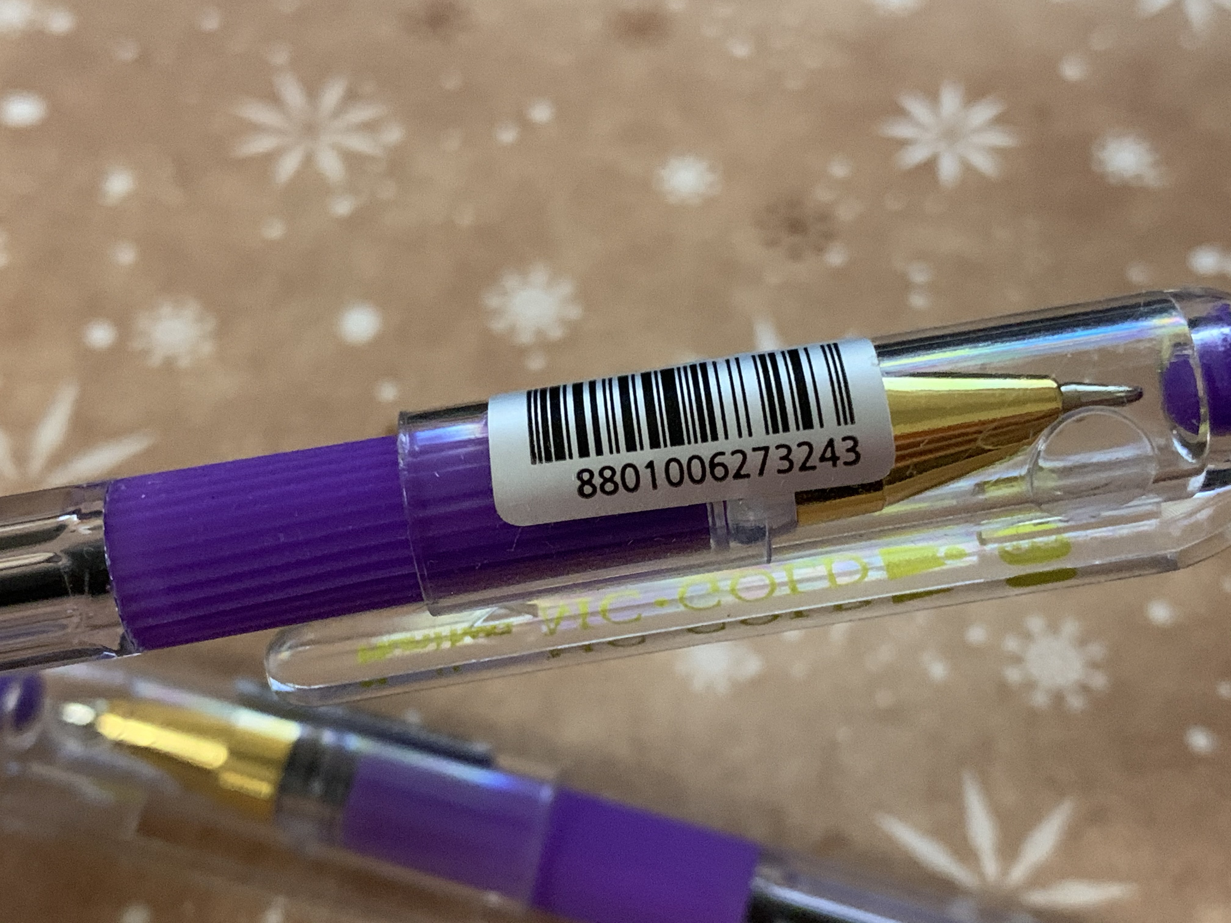 Фотография покупателя товара Ручка шариковая MunHwa MC Gold, узел 0.5 мм, чернила фиолетовые, штрихкод на ручке