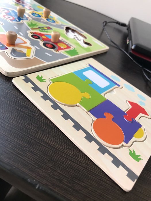 Фотография покупателя товара Игрушка развивающая пазл «Поезд» 0,3×15×15 см - Фото 2