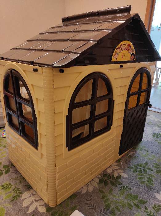 Фотография покупателя товара Игровой домик с карнизами и шторками, цвет бежевый - Фото 2