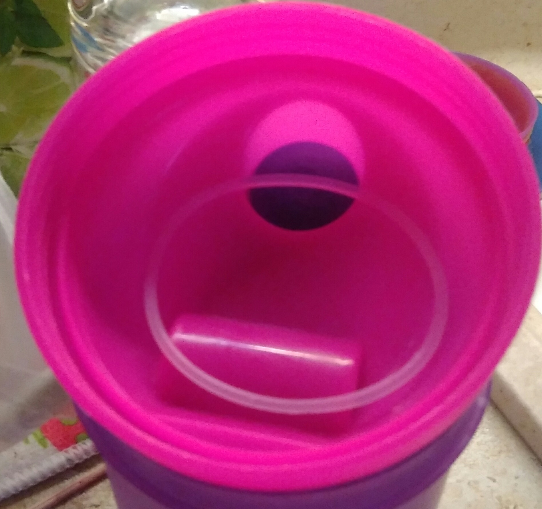 Фотография покупателя товара Шейкер спортивный с чашей под протеин, голубо-розовый, 500 мл - Фото 7