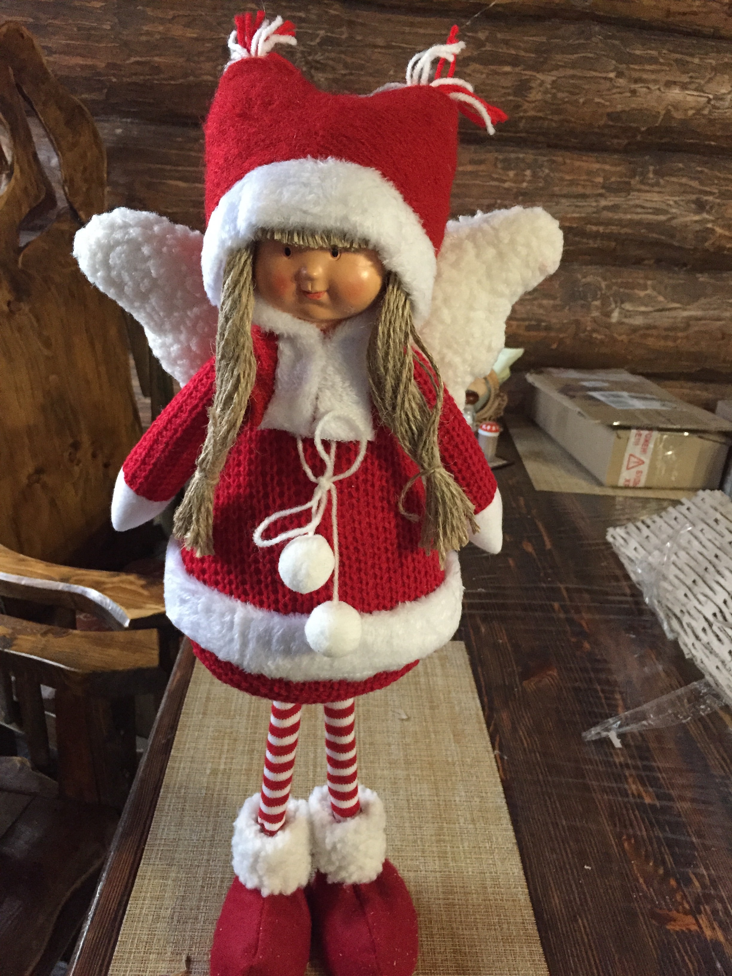 Фотография покупателя товара Кукла интерьерная "Ангелочек-девочка в красном пальто" 52 см