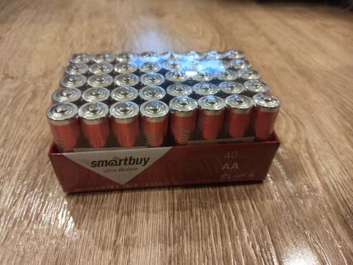 Фотография покупателя товара Батарейка алкалиновая Smartbuy Ultra, AA, LR6-40BOX, 1.5В, набор 40 шт. - Фото 1