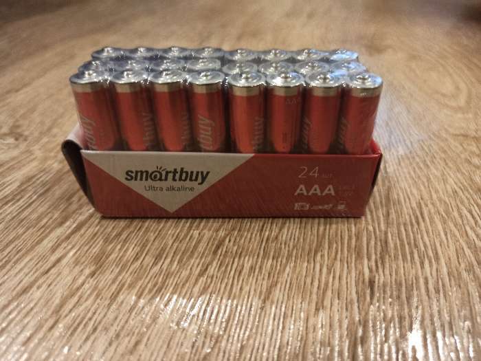 Фотография покупателя товара Батарейка алкалиновая Smartbuy Ultra, AAA, LR03-24BOX, 1.5В, набор 24 шт.