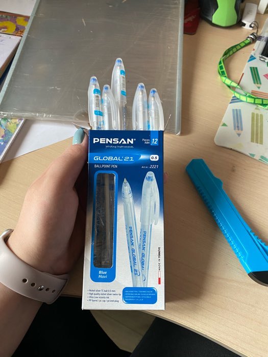 Фотография покупателя товара Ручка шариковая масляная Pensan Global-21, узел 0.5 мм, чернила синие - Фото 10
