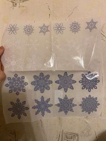 Фотография покупателя товара Набор наклеек новогодних на окна "Снежинки" серебро, 37 х 37 см - Фото 5