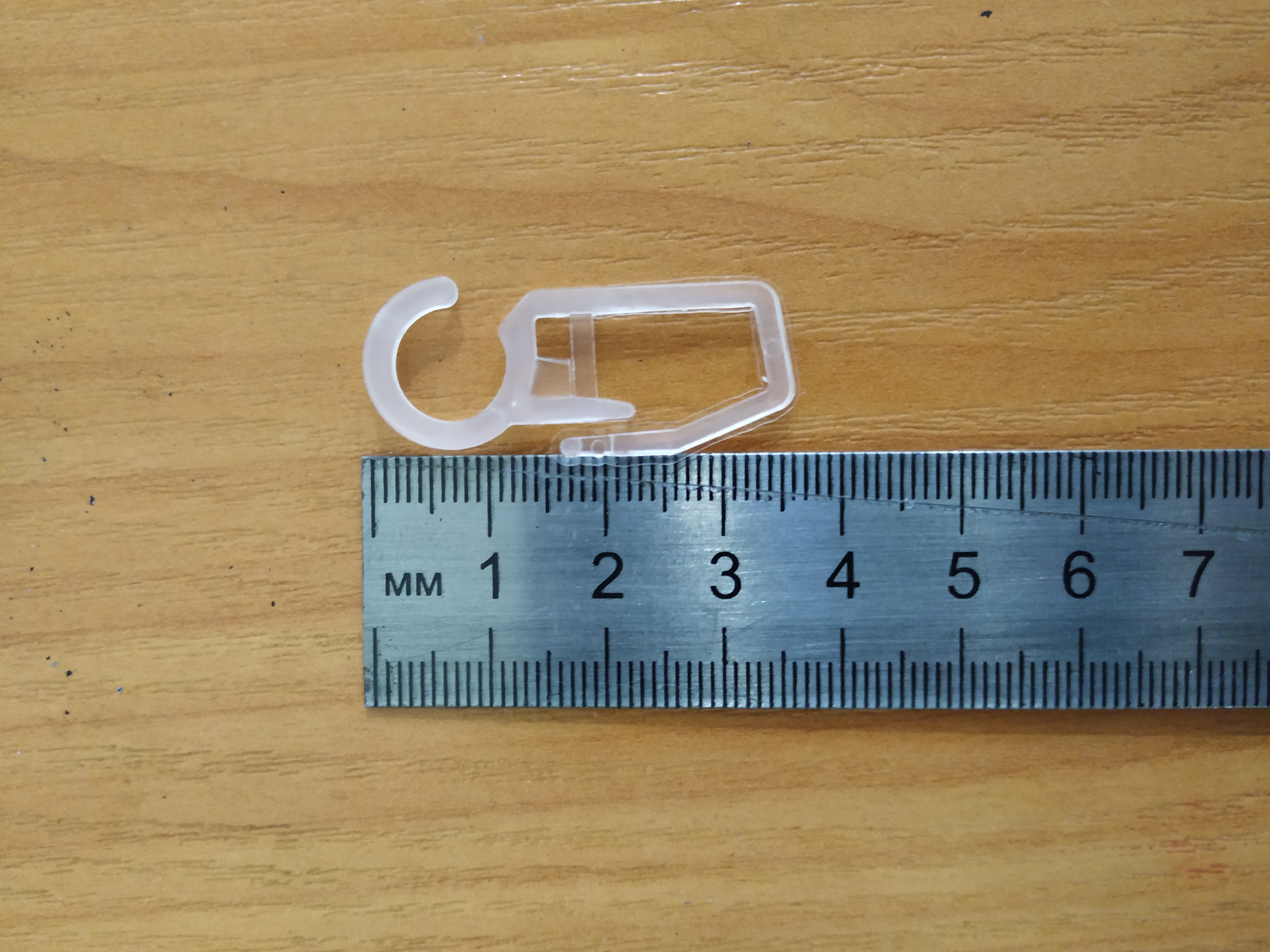 Фотография покупателя товара Крючок для штор, на кольцо, 36 × 15 мм, цвет прозрачный - Фото 1