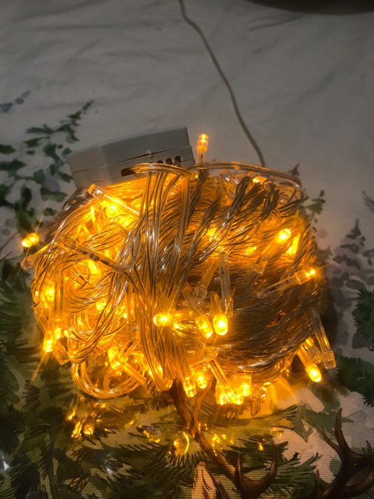 Фотография покупателя товара Гирлянда «Нить» 20 м, IP20, тёмная нить, 200 LED, свечение жёлтое, 8 режимов, 220 В - Фото 248