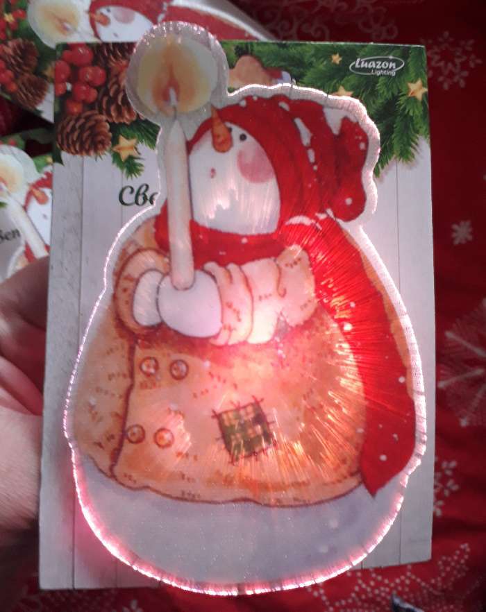 Фотография покупателя товара Световая картинка на присоске "Снеговик рождественский"(батарейки в комплекте), 1 LED, RGB - Фото 1