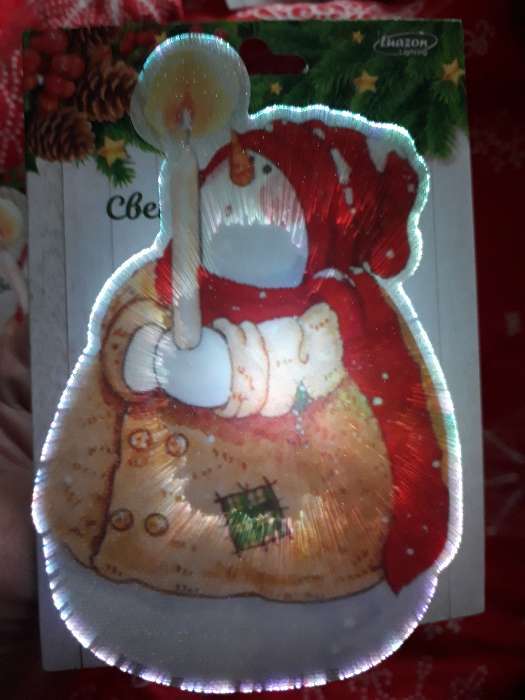Фотография покупателя товара Световая картинка на присоске "Снеговик рождественский"(батарейки в комплекте), 1 LED, RGB - Фото 2