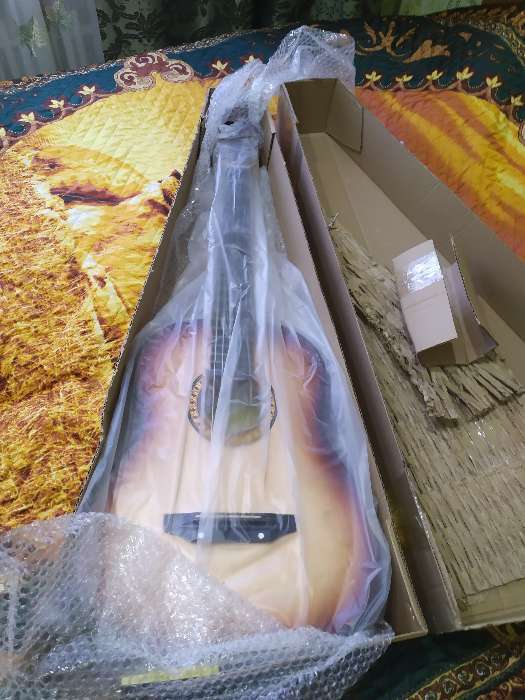 Фотография покупателя товара Акустическая гитара 6-ти струнная, менз. 650мм., струны металл, головка с пазами