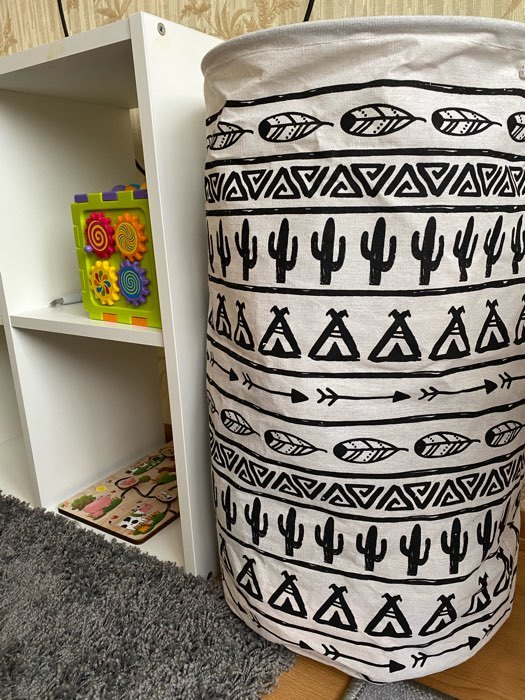 Фотография покупателя товара Корзина бельевая текстильная Доляна «Мексика», 35×35×60 см - Фото 2
