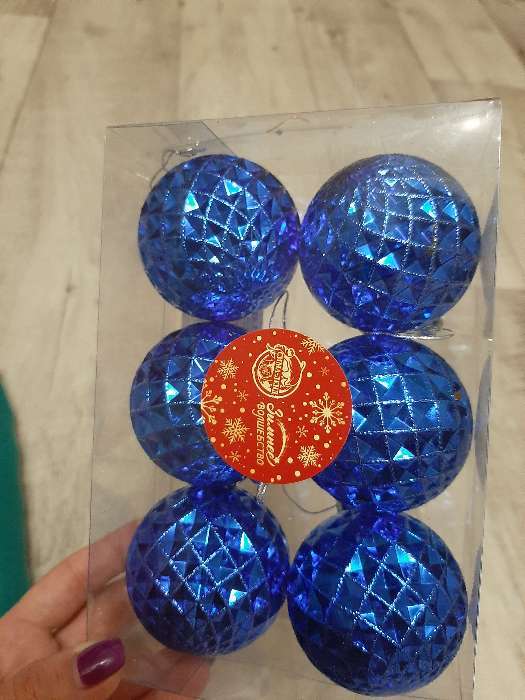 Фотография покупателя товара Набор шаров пластик d-6 см, 6 шт "Объёмная сеточка" синий - Фото 25