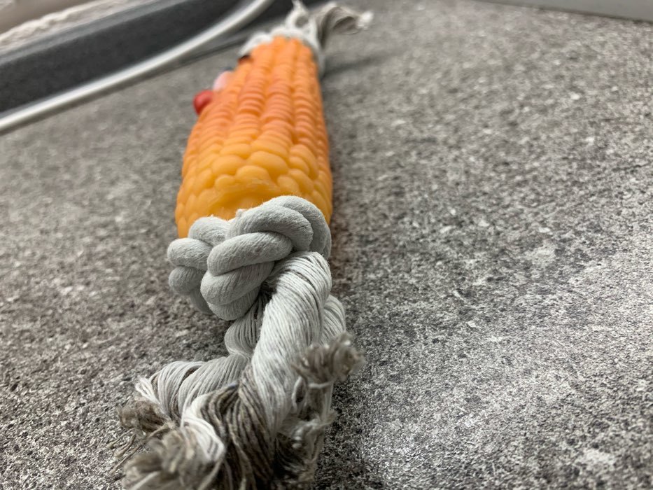 Фотография покупателя товара Игрушка на канате "Кукуруза" для собак, 30 см (кукуруза 14 см) - Фото 4