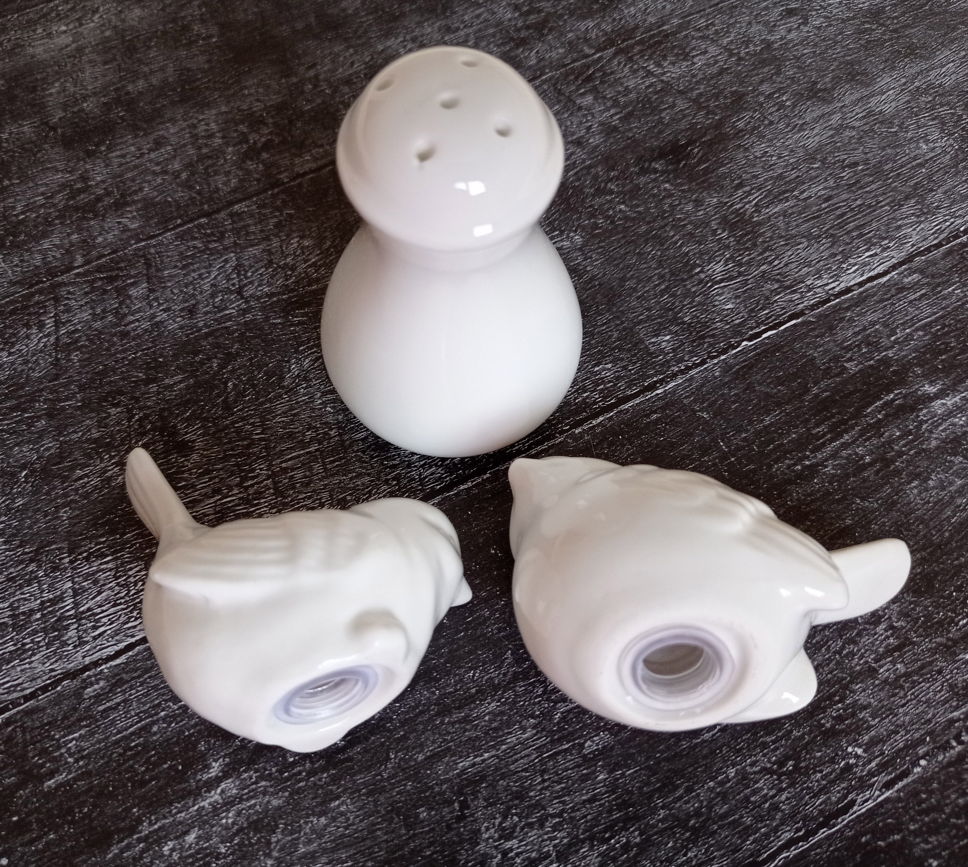 Фотография покупателя товара Набор фарфоровый для специй на деревянной подставке Доляна «Воробушки», 2 предмета: солонка, перечница, цвет белый - Фото 6