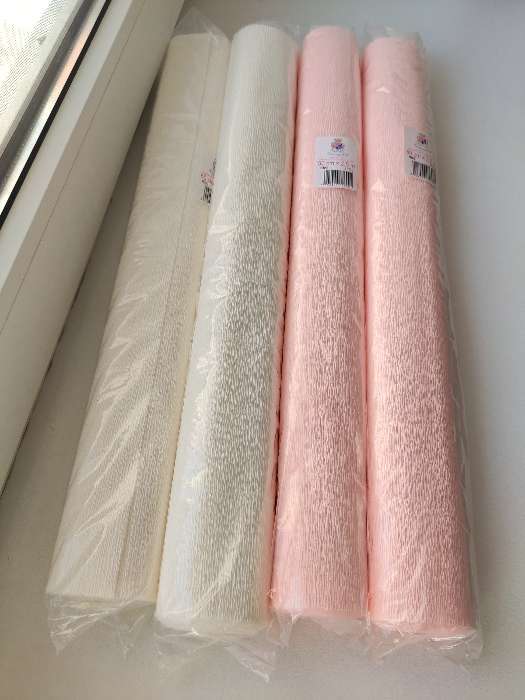 Фотография покупателя товара Бумага для упаковок и поделок, Cartotecnica Rossi, гофрированная, светлая, розовая, однотонная, двусторонняя, рулон 1шт., 0,5 х 2,5 м - Фото 2
