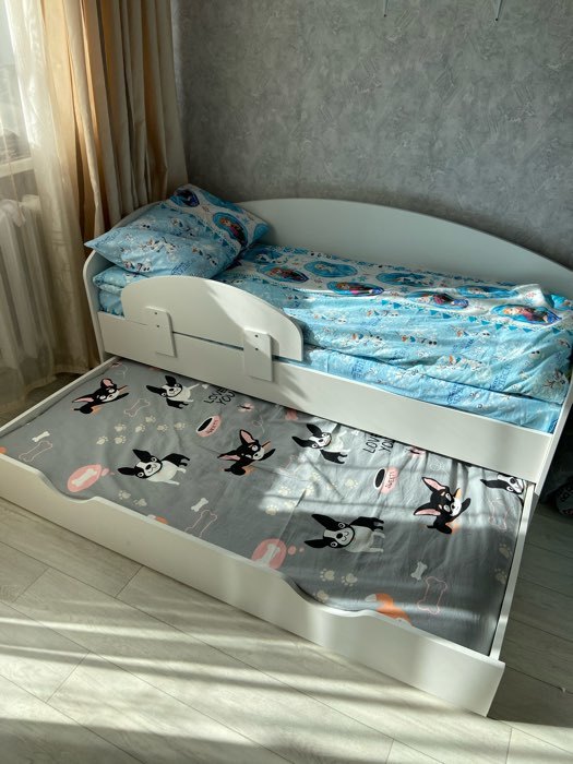 Фотография покупателя товара Кровать-тахта детская, спальное место 1600 × 700 мм, цвет белый - Фото 6
